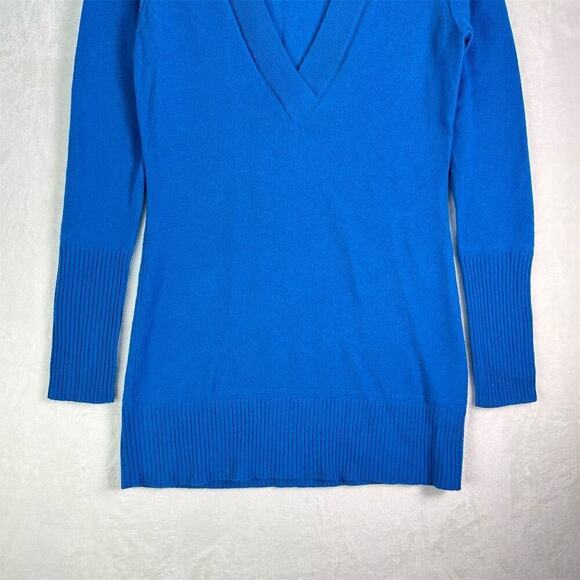 Barrow & Grove Women's XS Blue 100% Cashmere V-Neck Pullover Sweater, Winter - Picture 4 of 14